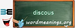 WordMeaning blackboard for discous